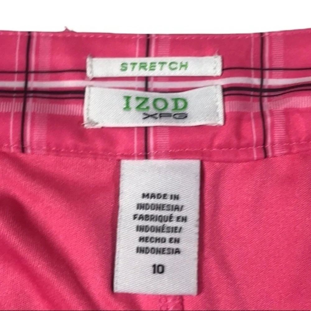 Izod XFG Stretch‎ Pink Plaid Golf Skort Size 10